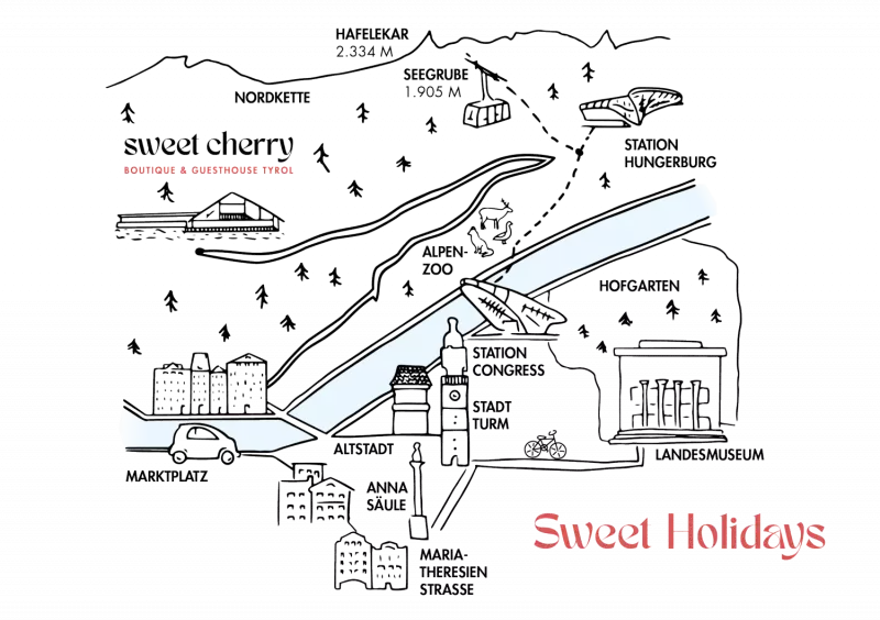 Anreise Sweet Cherry Boutique & Guesthouse Tyrol Innsbruck